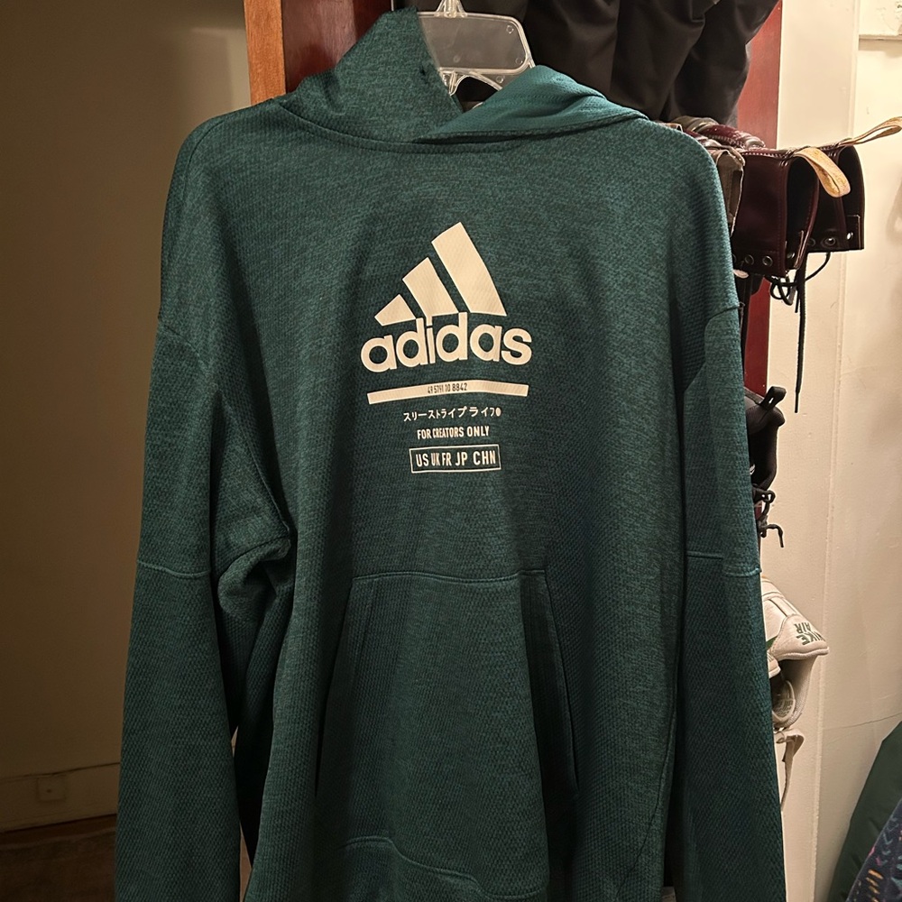 Adidas Dark Green Hoodie with Logo